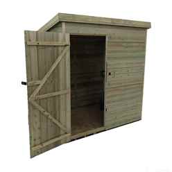 6ft X 6ft Windowless Pressure Treated Tongue & Groove Pent Shed + Single Door