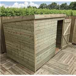 8ft X 4ft Windowless Pressure Treated Tongue & Groove Pent Shed + Single Door