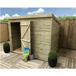 8ft X 4ft Windowless Pressure Treated Tongue & Groove Pent Shed + Single Door