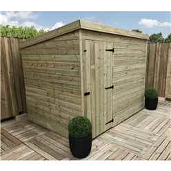 8ft X 4ft Windowless Pressure Treated Tongue & Groove Pent Shed + Single Door