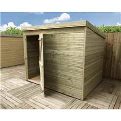 8ft X 4ft Windowless Pressure Treated Tongue & Groove Pent Shed + Single Door