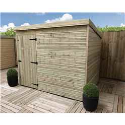 8ft X 4ft Windowless Pressure Treated Tongue & Groove Pent Shed + Single Door