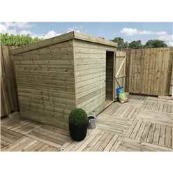 8ft X 5ft Windowless Pressure Treated Tongue & Groove Pent Shed + Single Door