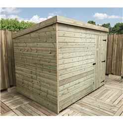 8ft X 5ft Windowless Pressure Treated Tongue & Groove Pent Shed + Single Door