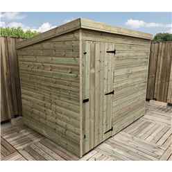 8ft X 5ft Windowless Pressure Treated Tongue & Groove Pent Shed + Single Door