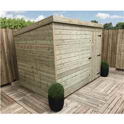 8ft X 6ft Windowless Pressure Treated Tongue & Groove Pent Shed + Single Door