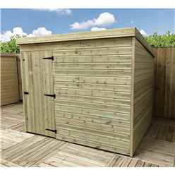 8ft X 6ft Windowless Pressure Treated Tongue & Groove Pent Shed + Single Door