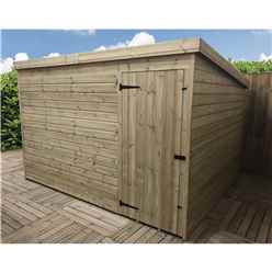 10ft X 6ft Windowless Pressure Treated Tongue & Groove Pent Shed + Single Door