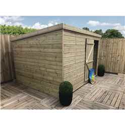 10ft X 6ft Windowless Pressure Treated Tongue & Groove Pent Shed + Single Door