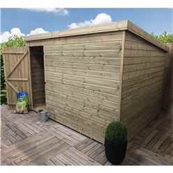 10ft X 6ft Windowless Pressure Treated Tongue & Groove Pent Shed + Single Door