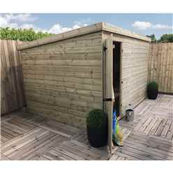 10ft X 7ft Windowless Pressure Treated Tongue & Groove Pent Shed + Single Door