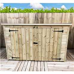 6ft X 3ft Pressure Treated Tongue & Groove Bike Store + Double Doors