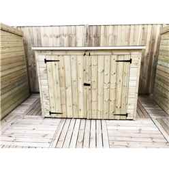 6ft X 3ft Pressure Treated Tongue & Groove Bike Store + Double Doors