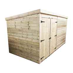 12ft X 3ft Windowless Pressure Treated Tongue & Groove Pent Shed + Double Doors