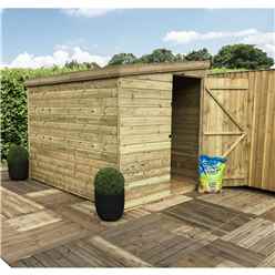 8ft X 8ft Windowless Pressure Treated Tongue & Groove Pent Shed + Side Door