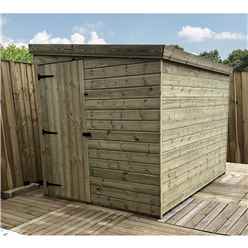 8ft X 8ft Windowless Pressure Treated Tongue & Groove Pent Shed + Side Door