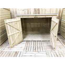 6ft X 3ft Pressure Treated Tongue & Groove Bike Store + Double Doors