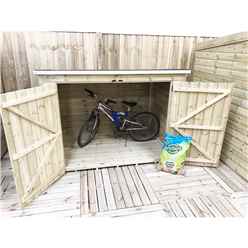 6ft X 3ft Pressure Treated Tongue & Groove Bike Store + Double Doors