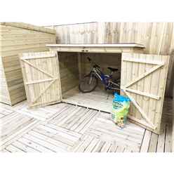 6ft X 3ft Pressure Treated Tongue & Groove Bike Store + Double Doors