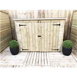 7ft X 3ft Pressure Treated Tongue & Groove Bike Store + Double Doors