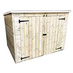 7ft X 3ft Pressure Treated Tongue & Groove Bike Store + Double Doors