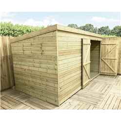 12ft X 3ft Windowless Pressure Treated Tongue & Groove Pent Shed + Double Doors