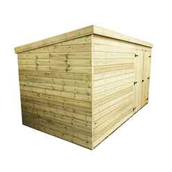 12ft X 4ft Windowless Pressure Treated Tongue & Groove Pent Shed + Double Doors