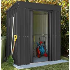 8ft X 4ft Premier Easyfix - Pent - Metal Shed - Anthracite Grey (2.42m X 1.24m)