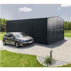 10ft X 19ft Premier Easyfix - Double Hinged - Metal Garage - Anthracite Grey (3.07m X 5.88m)