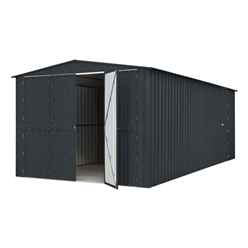 10ft X 19ft Premier Easyfix - Double Hinged - Metal Garage - Anthracite Grey (3.07m X 5.88m)