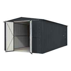 10ft X 19ft Premier Easyfix - Double Hinged - Metal Garage - Anthracite Grey (3.07m X 5.88m)