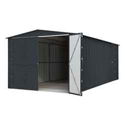 10ft X 19ft Premier Easyfix - Double Hinged - Metal Garage - Anthracite Grey (3.07m X 5.88m)