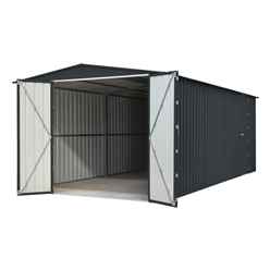 10ft X 19ft Premier Easyfix - Double Hinged - Metal Garage - Anthracite Grey (3.07m X 5.88m)