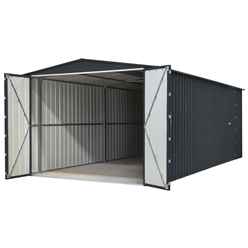 10ft X 19ft Premier Easyfix - Double Hinged - Metal Garage - Anthracite Grey (3.07m X 5.88m)