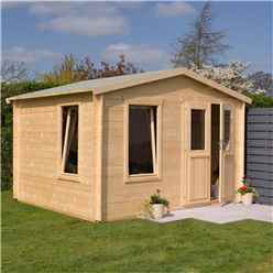 3.4m X 3m Retreat Apex Log Cabin - 19mm Wall Thickness (11ft X 10ft)