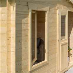 3.4m X 3m Retreat Apex Log Cabin - 19mm Wall Thickness (11ft X 10ft)