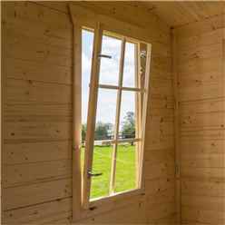 3.4m X 3m Retreat Apex Log Cabin - 19mm Wall Thickness (11ft X 10ft)