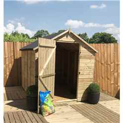 8ft X 6ft  Super Saver Windowless Pressure Treated Tongue & Groove Apex Shed + Single Door + Low Eaves