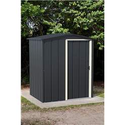 5ft X 4ft Value Apex Metal Shed - Anthracite Grey (1.62m X 1.22m)