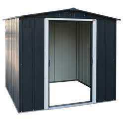 8ft X 6ft Value Apex Metal Shed - Anthracite Grey (2.62m X 1.82m)