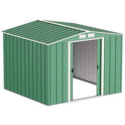 8ft X 8ft Value Apex Metal Shed - Green (2.62m X 2.42m)