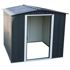 8ft X 8ft Value Apex Metal Shed - Anthracite Grey (2.62m X 2.42m)