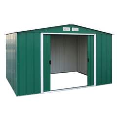 10ft X 8ft Value Apex Metal Shed - Green (3.22m X 2.42m)