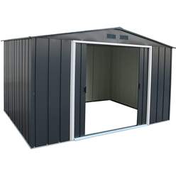 10ft X 8ft Value Apex Metal Shed - Anthracite Grey (3.22m X 2.42m)