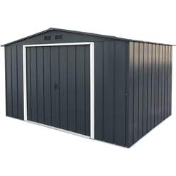 10ft X 8ft Value Apex Metal Shed - Anthracite Grey (3.22m X 2.42m)