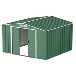 10ft X 10ft Value Apex Metal Shed - Green (3.22m X 3.02m)