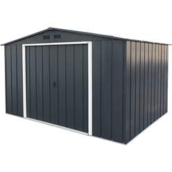 10ft X 10ft Value Apex Metal Shed - Anthracite Grey (3.22m X 3.02m)