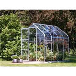 6ft X 8ft Premier Single Door Aluminium Greenhouse - Curved Eaves