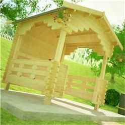 8ft X 8ft Outdoor Shelter (44mm Log Thickness) (2350x2350)