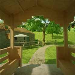 8ft X 8ft Outdoor Shelter (44mm Log Thickness) (2350x2350)